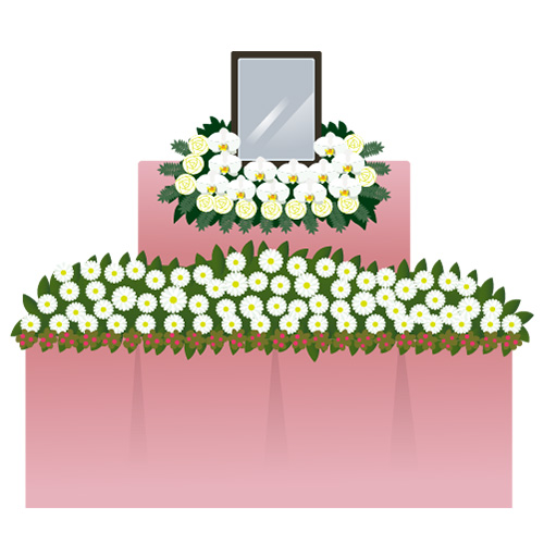 家族葬のアートの生花祭壇