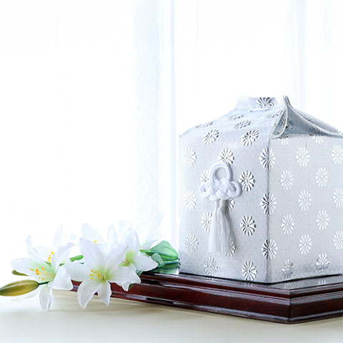 白地の骨壷セット