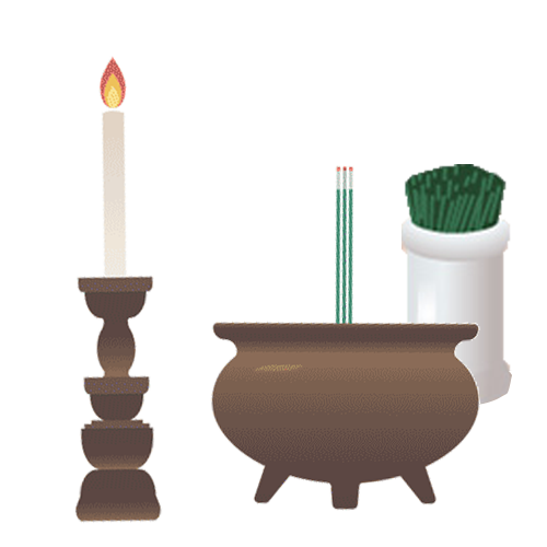 家族葬のアートの線香とろうそく