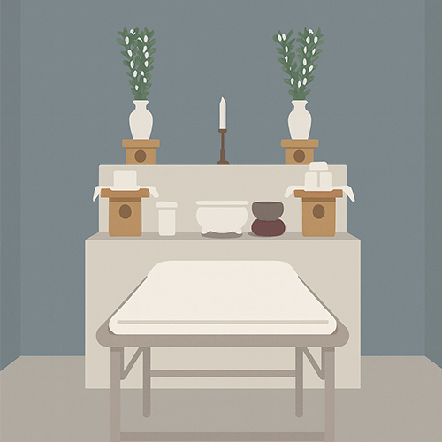 家族葬のアートの式場飾り